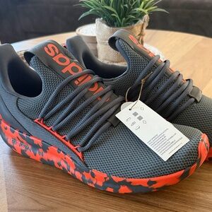 Adidas Men's Charcoal and Orange Athletic Shoes